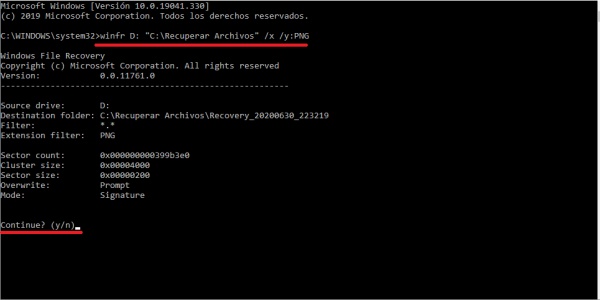 confirmar tecleando en la letra y