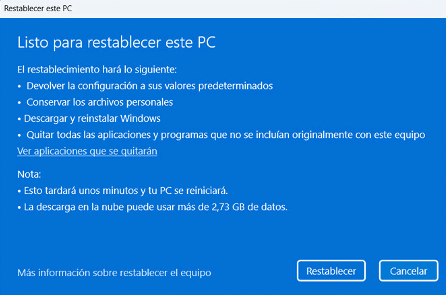 resetear una laptop HP 5