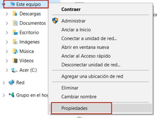 propiedades de este equipo