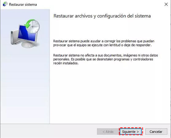 restaurar archivos y configuracion del sistema