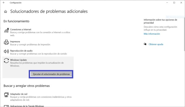 solucionador de probelma de actualizacion de windows