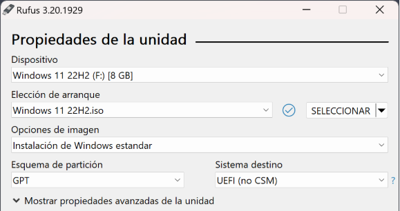 Selecciona el archivo ISO.