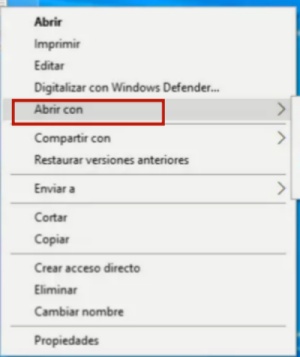 windows abrir con