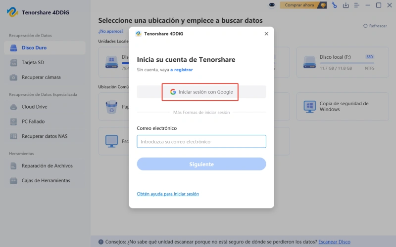iniciar sesión con google
