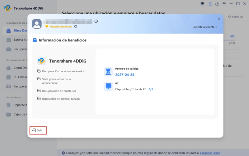 cerrar sesión en cuenta 4ddig