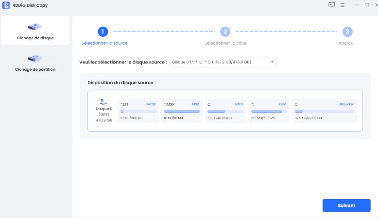 select Clone Disk