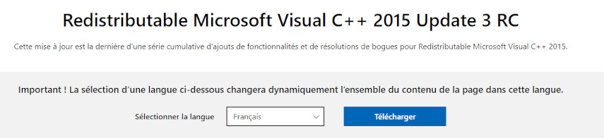 télécharger visual c++ 2015 redistribuable