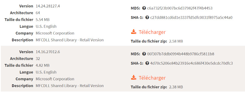 téléchargez la dll mfc140u manuellement pour corriger la dll mfc140u manquante-étape 1