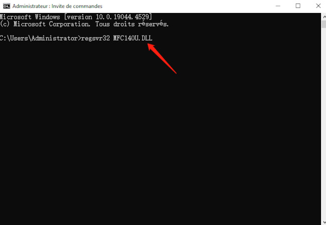 réenregistrer la dll mfc140u pour réparer la dll mfc140u manquante