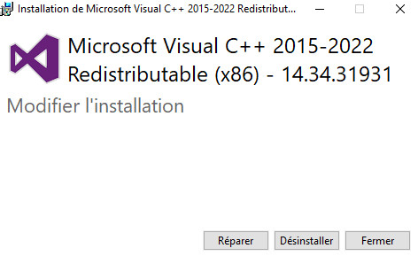 réparer les redistribuables c++-3