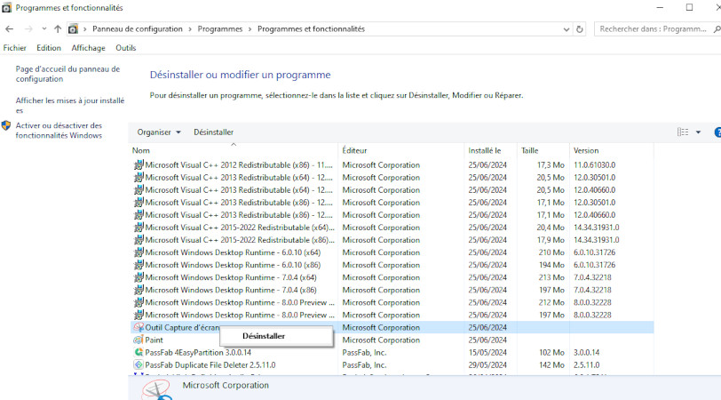 programme de désinstallation entraînant l'erreur d3dcompiler_43 dll