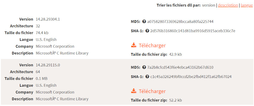 vcruntime140 dll téléchargement