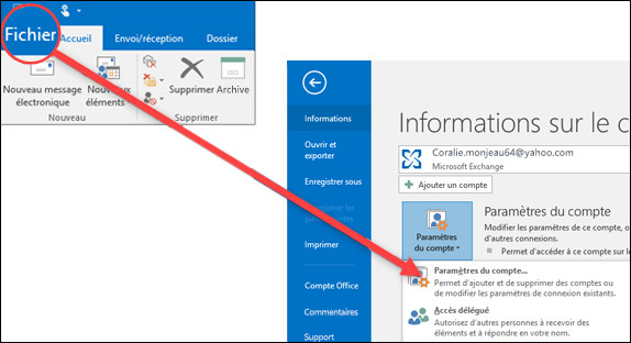 supprimer le compte outlook