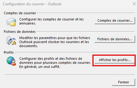 profils d'exposition outlook