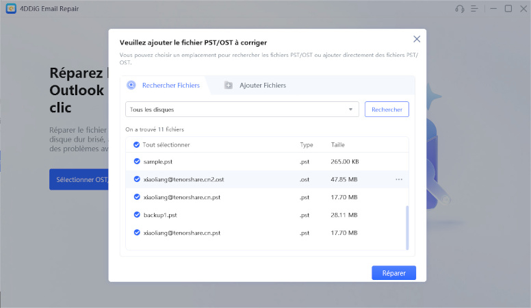 comment utiliser le meilleur outil pour réparer Outlook pst-4ddig email repair-2