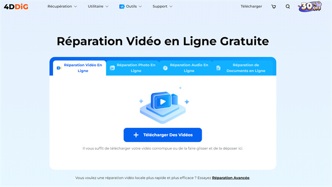 réparer une vidéo MP4 en ligne gratuitement
