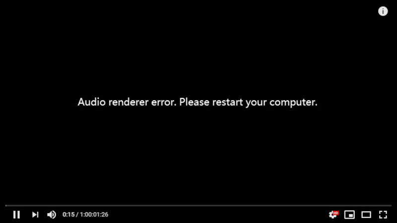 erreur de moteur de rendu audio veuillez redémarrer votre ordinateur