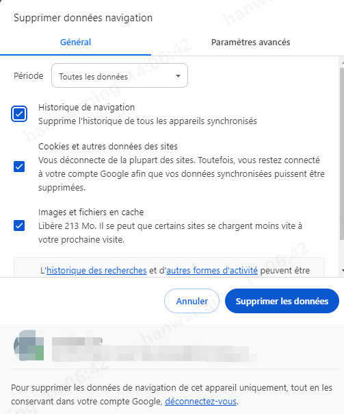 effacez les données de navigation de Chrome pour corriger l’erreur 403 forbidden