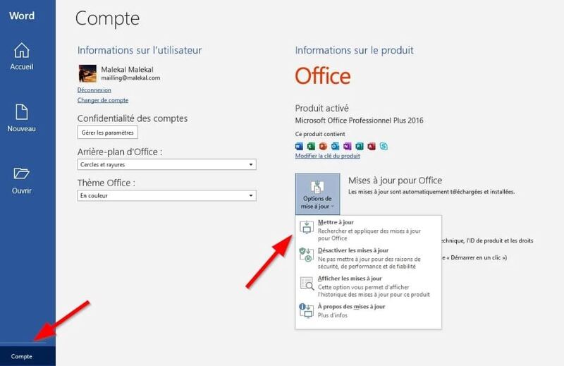 mettre à jour ou réinstaller le logiciel pour ouvrir docx-1