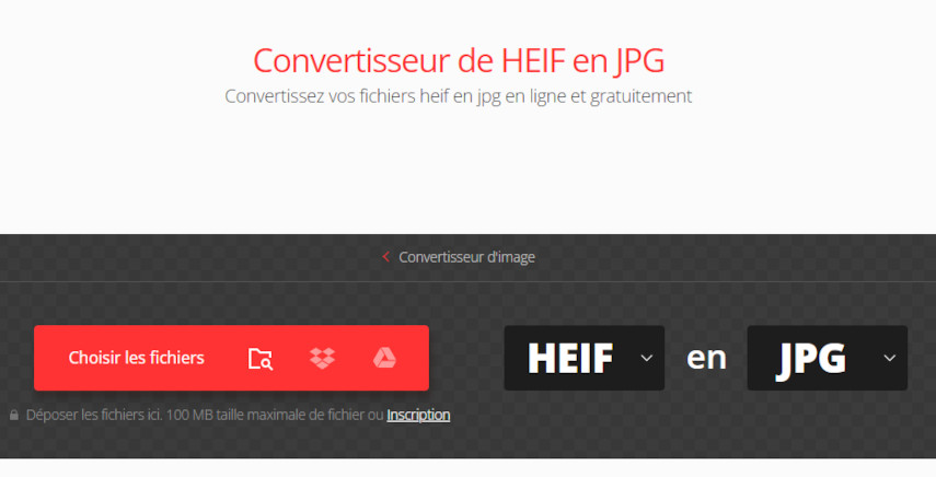 Convertio : convertisseur HEIF en JPG en ligne