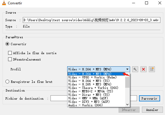 convertir M4V en MP4 avec VLC-3
