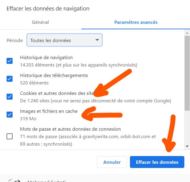 dclear cache and cookies in chrome to fix error code 101102