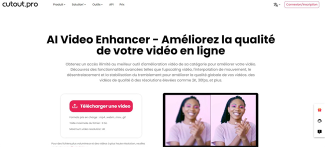 comment augmenter l'échelle d'une vidéo en ligne avec cutout pro