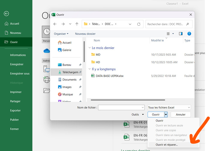 fix Excel we found a problem with some content error message