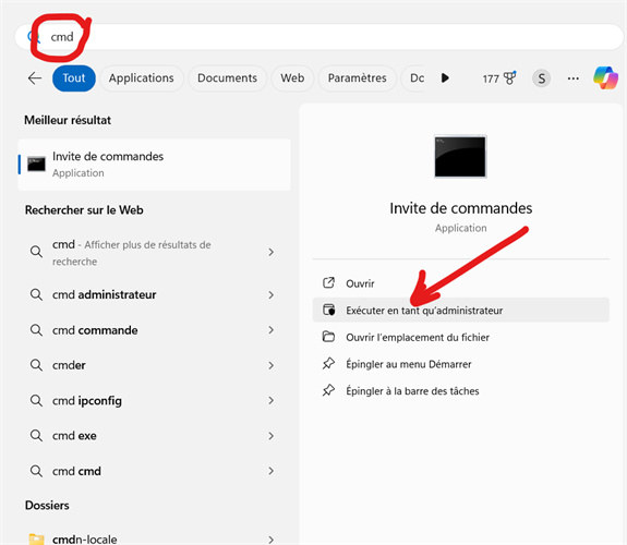 ouvrir Invite de commande