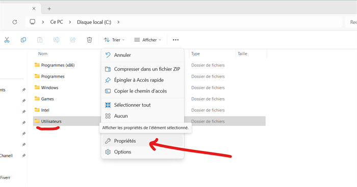 un accès complet au dossier de l'utilisateur-2