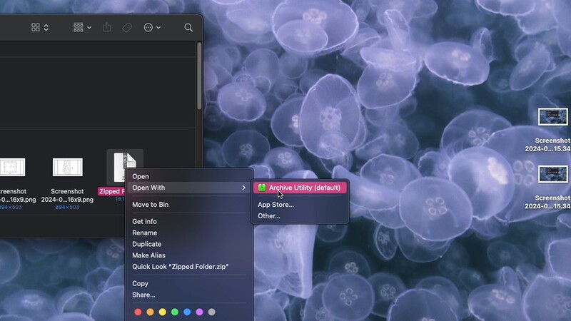 Utilisation de l'utilitaire d'archivage pour ouvrir un fichier zip-2