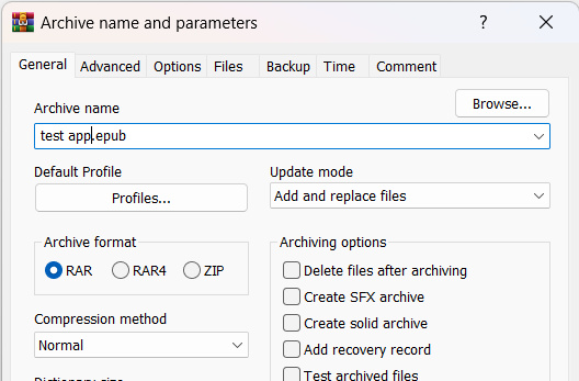rename file extension name to epub