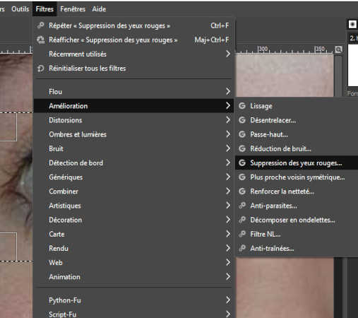gimp-suppression des yeux rouges