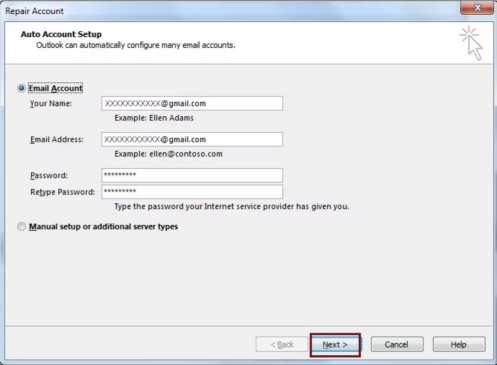 Réparer le profil Outlook pour réparer l'erreur 0x800ccc0e-3