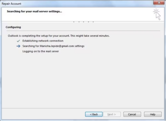 Réparer le profil Outlook pour réparer l'erreur 0x800ccc0e-4