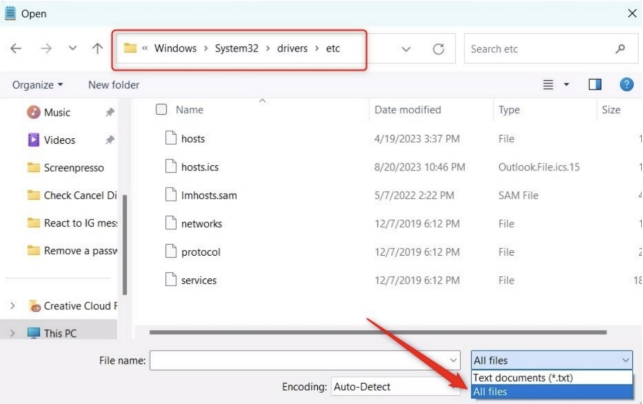 Vérifier le fichier hôte de Windows pour réparer l'erreur 0x800ccc0e-2