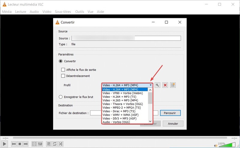 convertir fichiers mp4 avec vlc media player