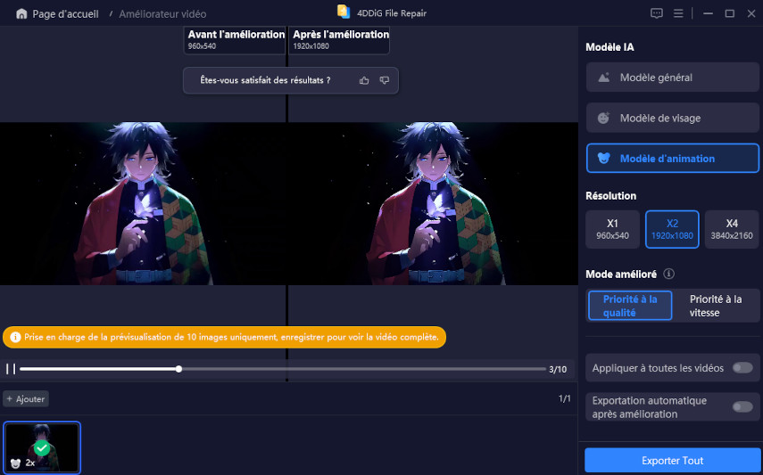 vidéo améliorée avec le modèle animé