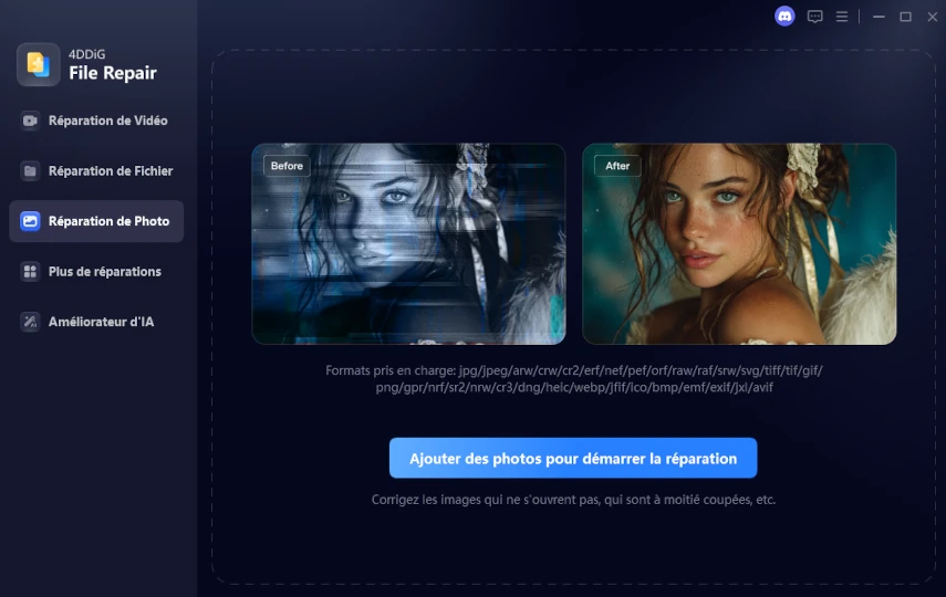 corrupted file repair interface