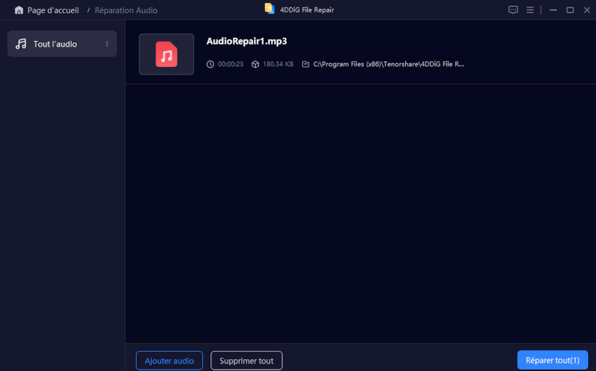 Réparer un fichier audio