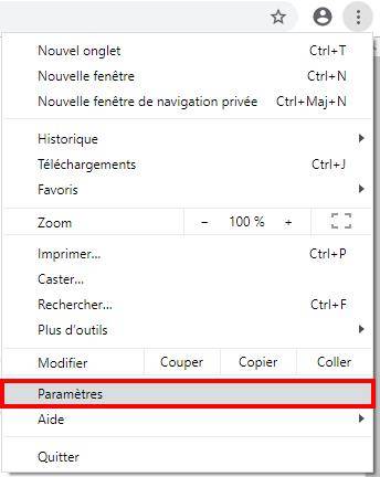 Paramètres Google