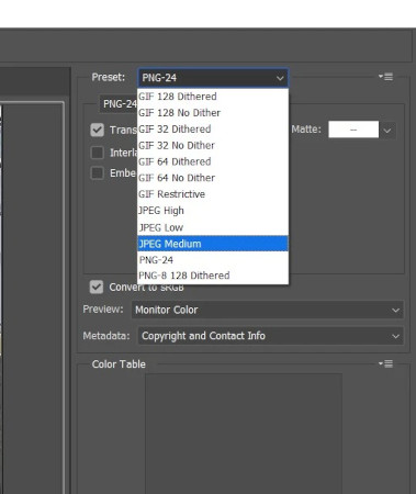 Prédéfinir CR3 en JPG dans Photoshop