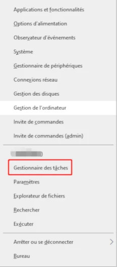 Recherche dans le Gestionnaire des tâches