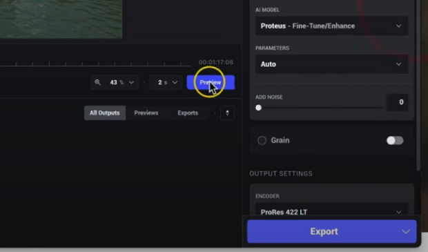 topaz video ai preview windows