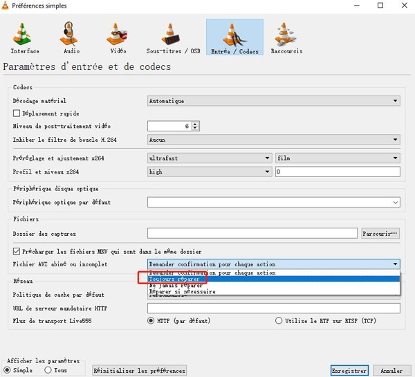 réparer un mp4 avec vlc-étape 5