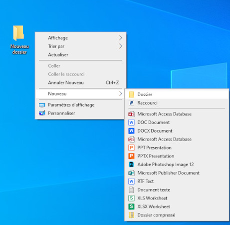 créer un nouveau dossier