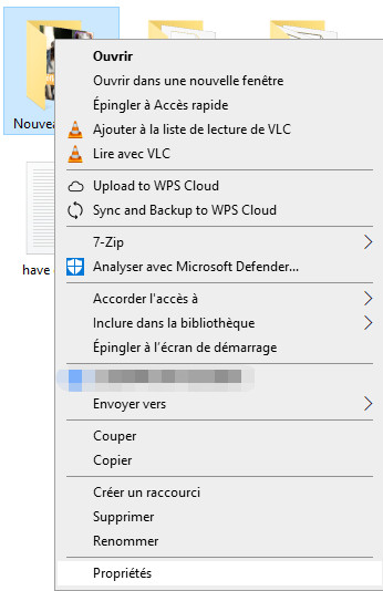 ouvrir les propriétés