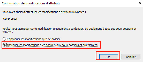Confirmer les modifications d'attributs