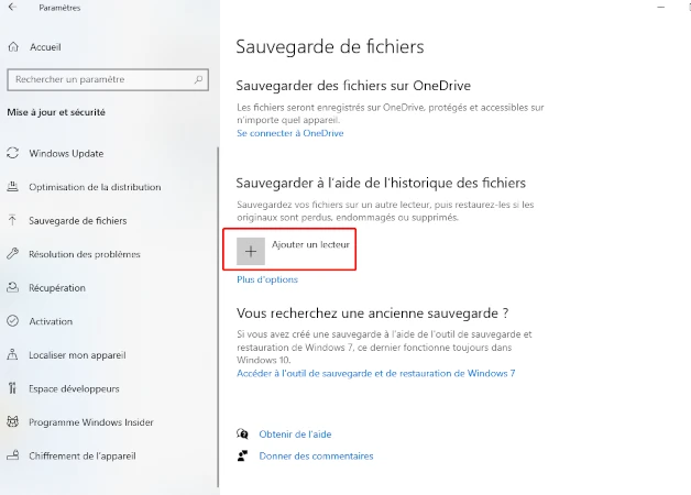 uitiliser la fonctionnalité Historique des fichiers de Windows 11-1