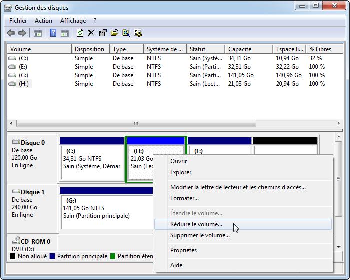 créer une partition avec la Gestion des disques-2